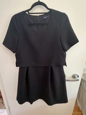 Black Short Sleeve Madewell Layered Dress